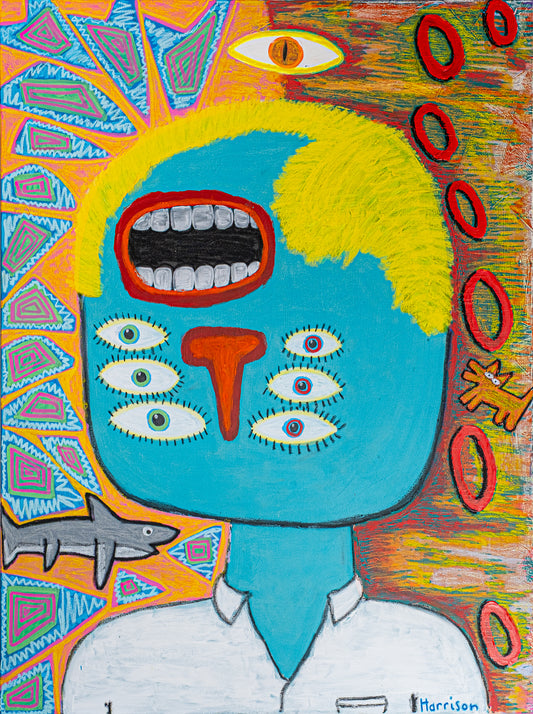 Multiple Eyes, One Mouth (Original) 91 x 121 cm